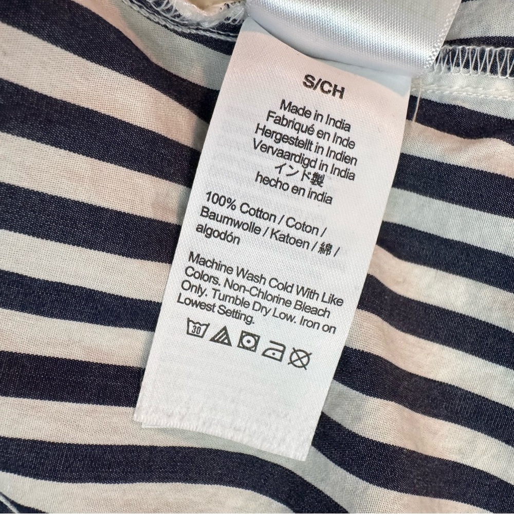Ruffle-trim tuxedo shirt in stripe - Picture 10 of 12